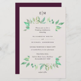 BUDGET Plum and Coral Wedding Invitations A9