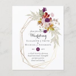 Budget Plum Blooms Ginger Floral Wedding Invites