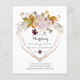 Budget plum Blush Pink Floral Wedding Invites