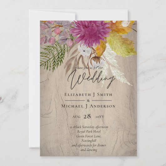 BUDGET Plum Cinnamon Wedding Herfst Florals (Voorkant)
