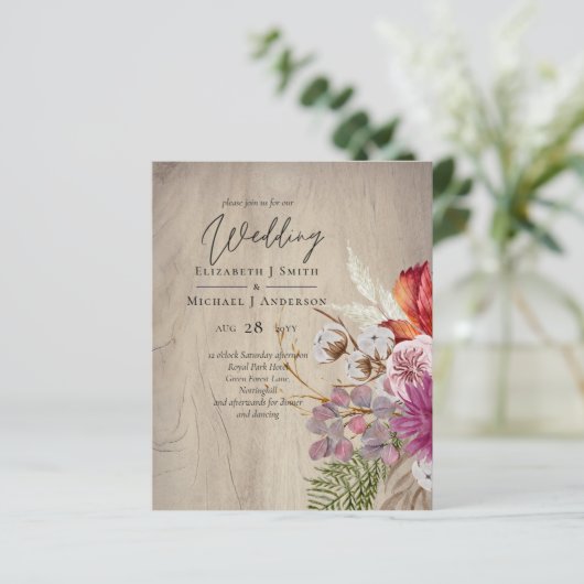 BUDGET Plum Cinnamon Wedding Herfst Florals (Staand voorkant)