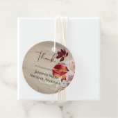 BUDGET Plum Cinnamon Wedding Herfst Florals Bedankjes Labels (In situ)