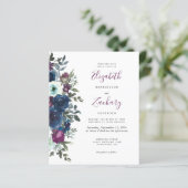 Budget Plum Floral QR Code Trouwen (Staand voorkant)