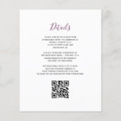 Budget Plum Floral QR Code Trouwen (Achterkant)