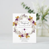 Budget Plum Ginger Wreath Wedding Invites (Staand voorkant)