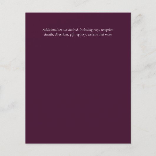 Budget Plum Ginger Wreath Wedding Invites (Achterkant)