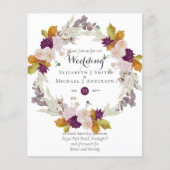 Budget Plum Ginger Wreath Wedding Invites (Voorkant)