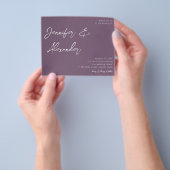 Budget Plum Paars Calligraphy Photo Wedding V2 Flyer (Hand)