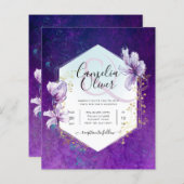 Budget Plum Paars Floral Wedding All-in-1 (Voorkant / Achterkant)