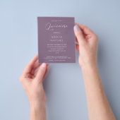 Budget Plum Paars MOD Calligraphy Quinceanera Flyer (Hand)