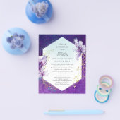 Budget Plum Paarse Bloemige Trouw Uitnodiging Flyer (Enkel)