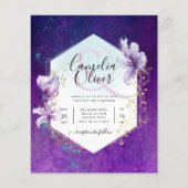 Budget Plum Paarse Floral Wedding Invite Flyer (Voorkant)