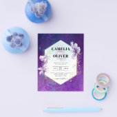 Budget Plum Paarse Floral Wedding Invite Flyer (Enkel)