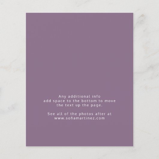 Budget Plum Paarse MOD Calligraphy Quinceanera Flyer (Achterkant)