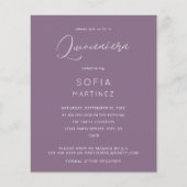 Budget Plum Paarse MOD Calligraphy Quinceanera Flyer (Voorkant)