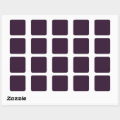 BUDGET PLUM PURPLE Monochroom Sjabloon Vierkante Sticker (Vel)