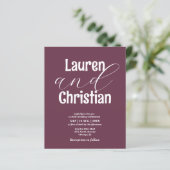 Budget Plum Scripting Wedding Invitation (Staand voorkant)