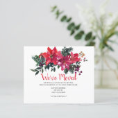 Budget Poinsettia Berries weve Moved Holiday Kaart (Staand voorkant)