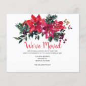 Budget Poinsettia Berries weve Moved Holiday Kaart (Voorkant)