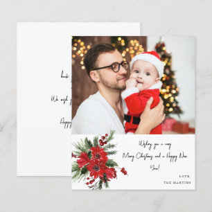 Budget Poinsettia Bloemige Notitie Foto Vakantie