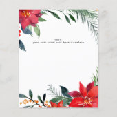 Budget Poinsettia Floral Merry Kerstmis Flyer (Achterkant)
