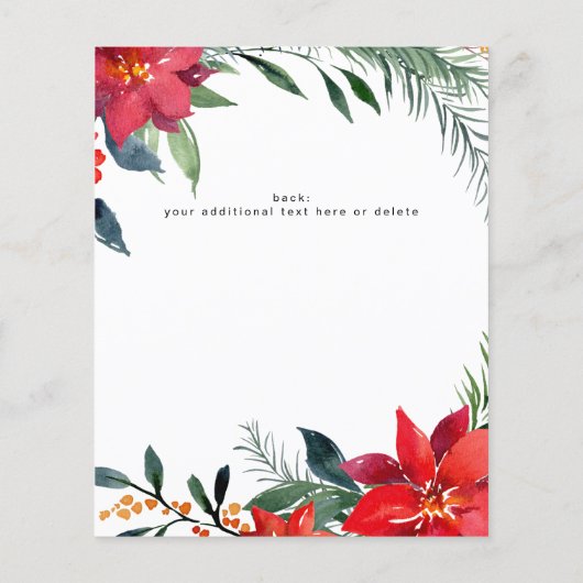 Budget Poinsettia Floral Merry Kerstmis Flyer (Achterkant)