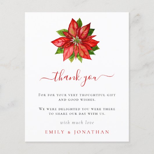 Budget Poinsettia Foto's bruiloft Hartelijk dank (Voorkant)