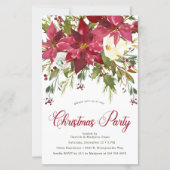 Budget Poinsettia Kerstfeest Uitnodiging (Voorkant)
