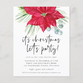Budget Poinsettia Kerstmis Uitnodiging