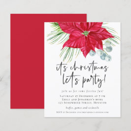 Budget Poinsettia Kerstmis Uitnodiging