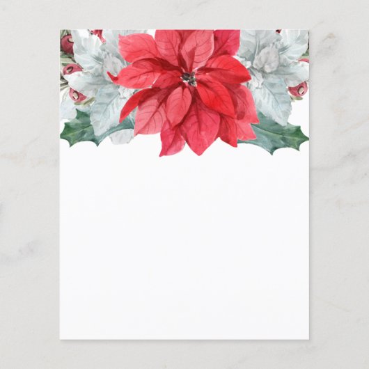 Budget Poinsettia Monogram Weddenschap Uitnodiging (Achterkant)