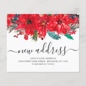 Budget Poinsettia New Address Holiday Moving Card (Voorkant)