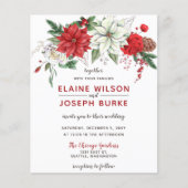 Budget Poinsettia Pine cone Wedding Uitnodiging (Voorkant)