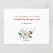 Budget Poinsettia Pine Weve Moved Holiday Kaart (Achterkant)