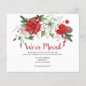 Budget Poinsettia Pine Weve Moved Holiday Kaart (Voorkant)