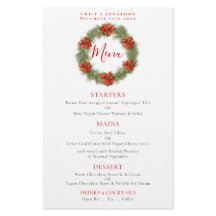 Budget Poinsettia Wreath Kerstbruiloft Menu