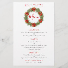 Budget Poinsettia Wreath Kerstbruiloft Menu