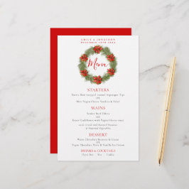Budget Poinsettia Wreath Kerstbruiloft Menu