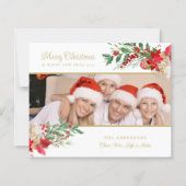 Budget Poinsettias Photo Classic Merry Christmas (Voorkant)