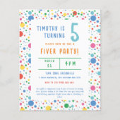 Budget Pokadot Vijver Party Uitnodiging Verjaardag Flyer (Voorkant)