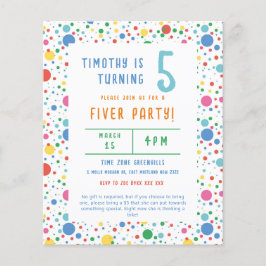 Budget Pokadot Vijver Party Uitnodiging Verjaardag Flyer