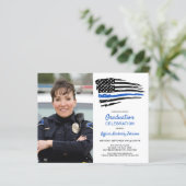 Budget Police Custom Foto Afstuderen Invitation (Staand voorkant)
