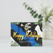 Budget Police Department Blue Line Flag Kerstmis Briefkaart (Staand voorkant)