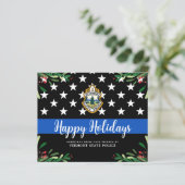 Budget Police Department Custom Logo Holiday Cards (Staand voorkant)