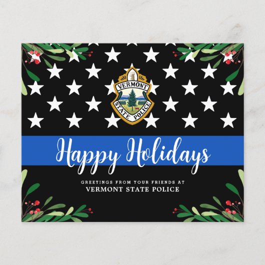 Budget Police Department Custom Logo Holiday Cards (Voorkant)