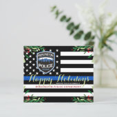 Budget Police Department - Kerstmis met blauwe lij (Staand voorkant)