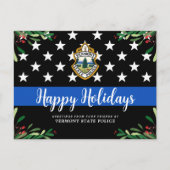 Budget Police Department - Kerstmis met blauwe lij Briefkaart (Voorkant)