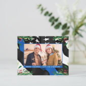 Budget Police Kerstmis Aangepaste Foto Patriotic F Briefkaart (Staand voorkant)