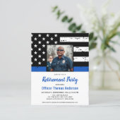 Budget Police Officer Foto Retirement Uitnodiging (Staand voorkant)
