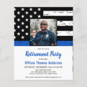 Budget Police Officer Foto Retirement Uitnodiging (Voorkant)